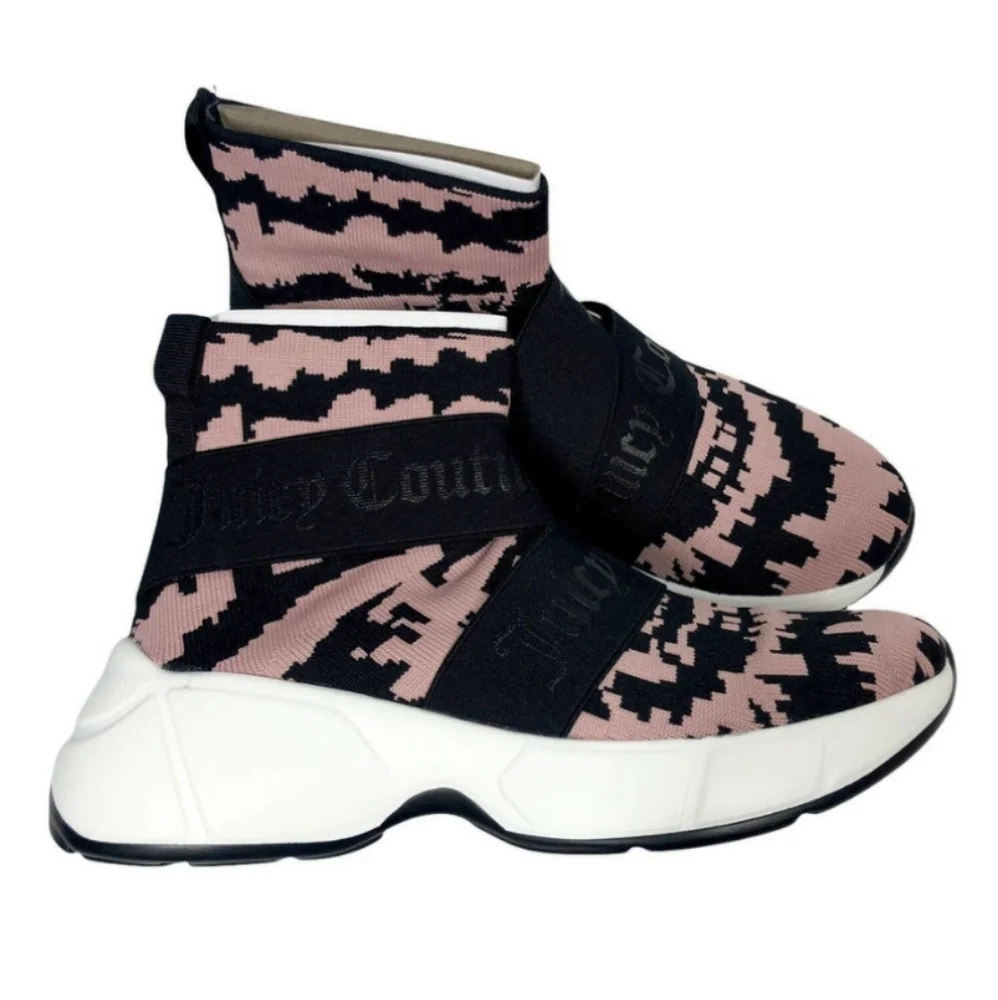 Juicy Couture Sneakers Women's US Size 8.5 Pink Tie Dye Knit Booties New In Box